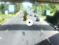Terekam CCTV Detik-detik Seorang ASN Nekat Akhiri Hidup Lompat dari Jembatan Interchange Ringroad Manado