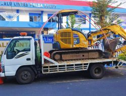 Ditlantas Polda Sulut Amankan Truk Pengangkut Alat Berat Tanpa Dilengkapi Surat Kendaraan