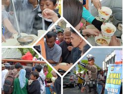 Jumat Berkah, Anggota Ditlantas Polda Sulut Bagikan Bakso Gratis kepada Warga di Pasar 45 Manado