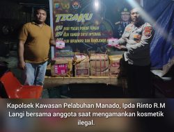 Polsek Kawasan Pelabuhan Manado Berhasil Mengamankan 200 Paket Kosmetik Ilegal Yang Akan Diselundupkan ke Ternate