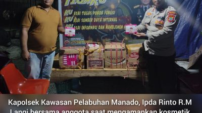 Polsek Kawasan Pelabuhan Manado Berhasil Mengamankan 200 Paket Kosmetik Ilegal Yang Akan Diselundupkan ke Ternate