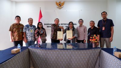 PT Angkasa Pura Sam Ratulangi Manado Bersama BNNP Sulut Teken MoU Cegah Peredaran Gelap Narkoba