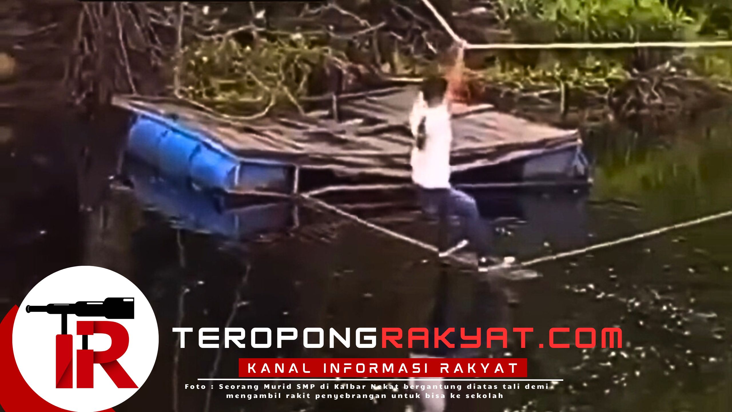 Potret Perjuangan Siswa di Mempawah Rela Seberangi Sungai dengan Tali Demi Bisa Sekolah