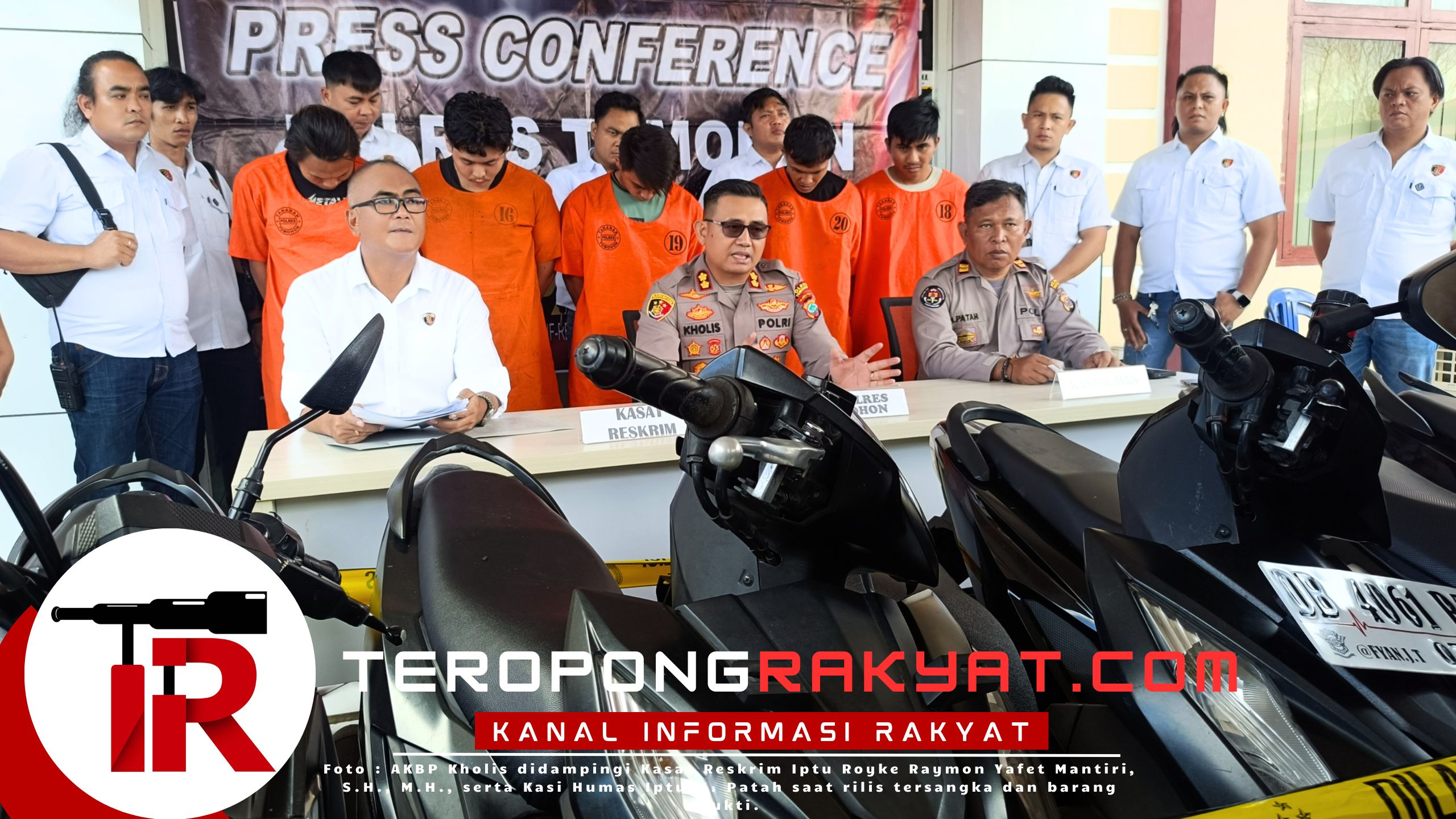 Lima Pelaku Komplotan Curanmor Berhasil Dibekuk Polres Tomohon, Dua Dihadiahi Timah Panas