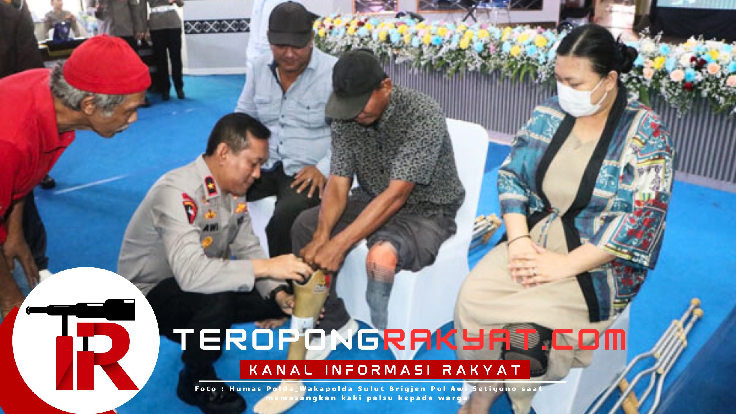 Ditlantas Polda Sulut Gelar Syukuran HUT Lalu Lintas Bhayangkara ke-70, Serahkan Bantuan Kaki Palsu untuk Warga