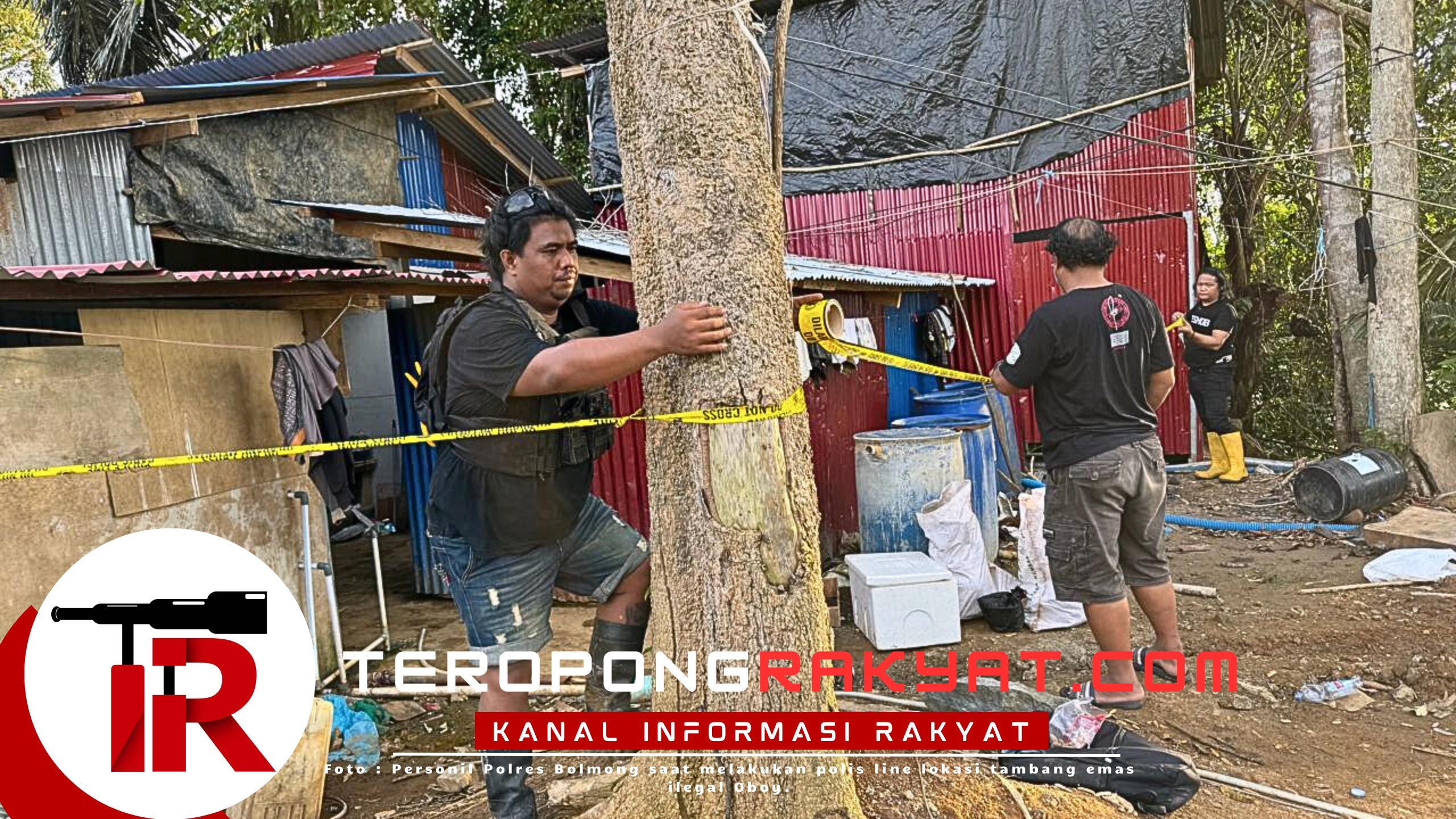 Polres Bolmong Tutup Tambang Ilegal Oboy, Puluhan WNA Berhasil Kabur saat Operasi