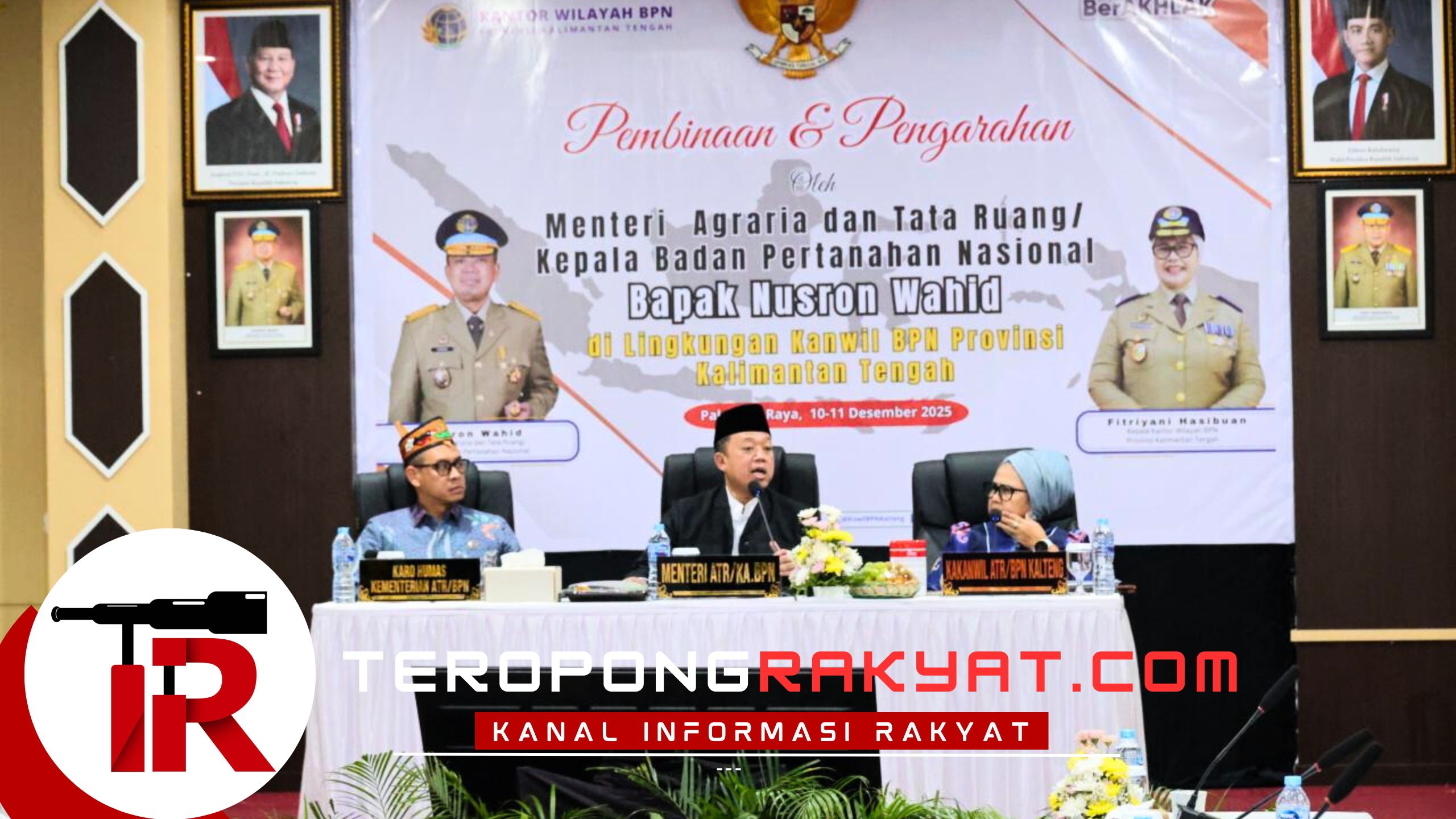 Pembinaan di Kanwil BPN Provinsi Kalteng, Menteri Nusron Minta Pelayanan Pertanahan Adaptif, Cepat, dan Bersih