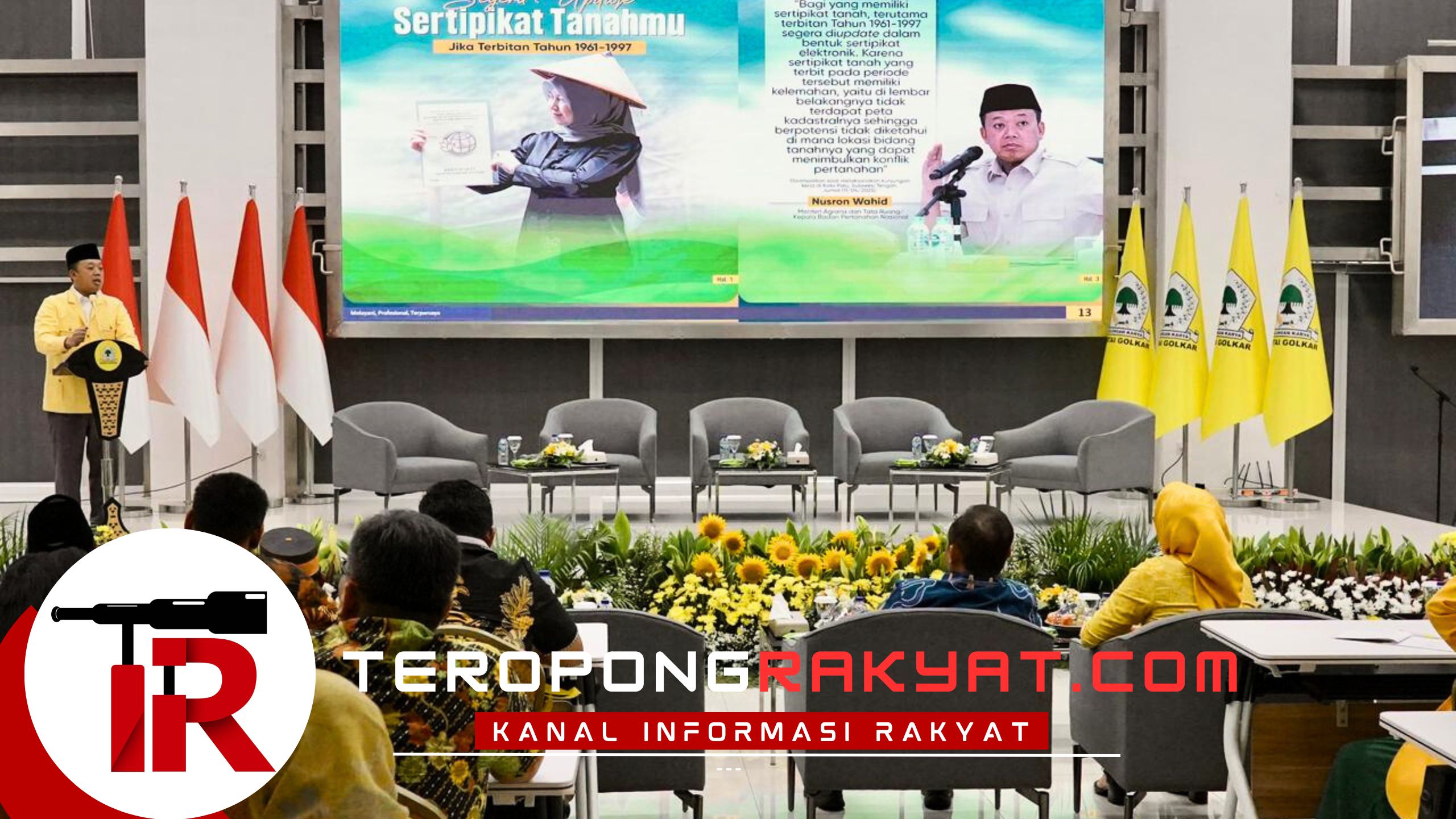 Jadi Pembicara Kunci di Seminar DPP Golkar, Menteri Nusron: Reforma Agraria Upaya Mengurangi Kemiskinan