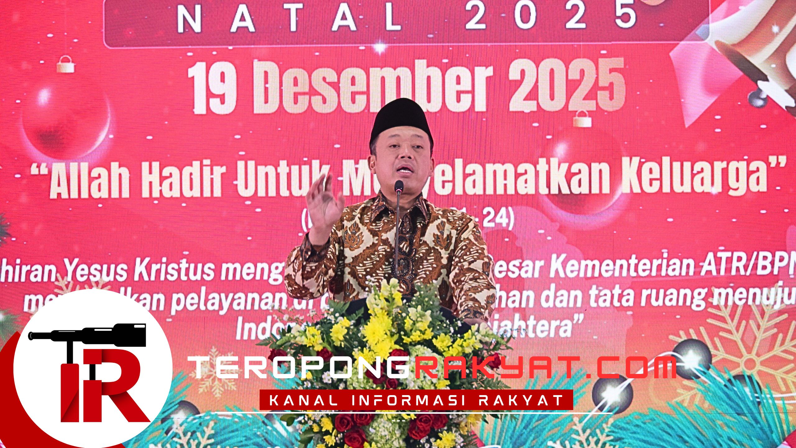 Buka Ibadah dan Perayaan Natal 2025 Kementerian ATR/BPN, Menteri Nusron: Jadikan Esensi Agama sebagai Spirit Bekerja