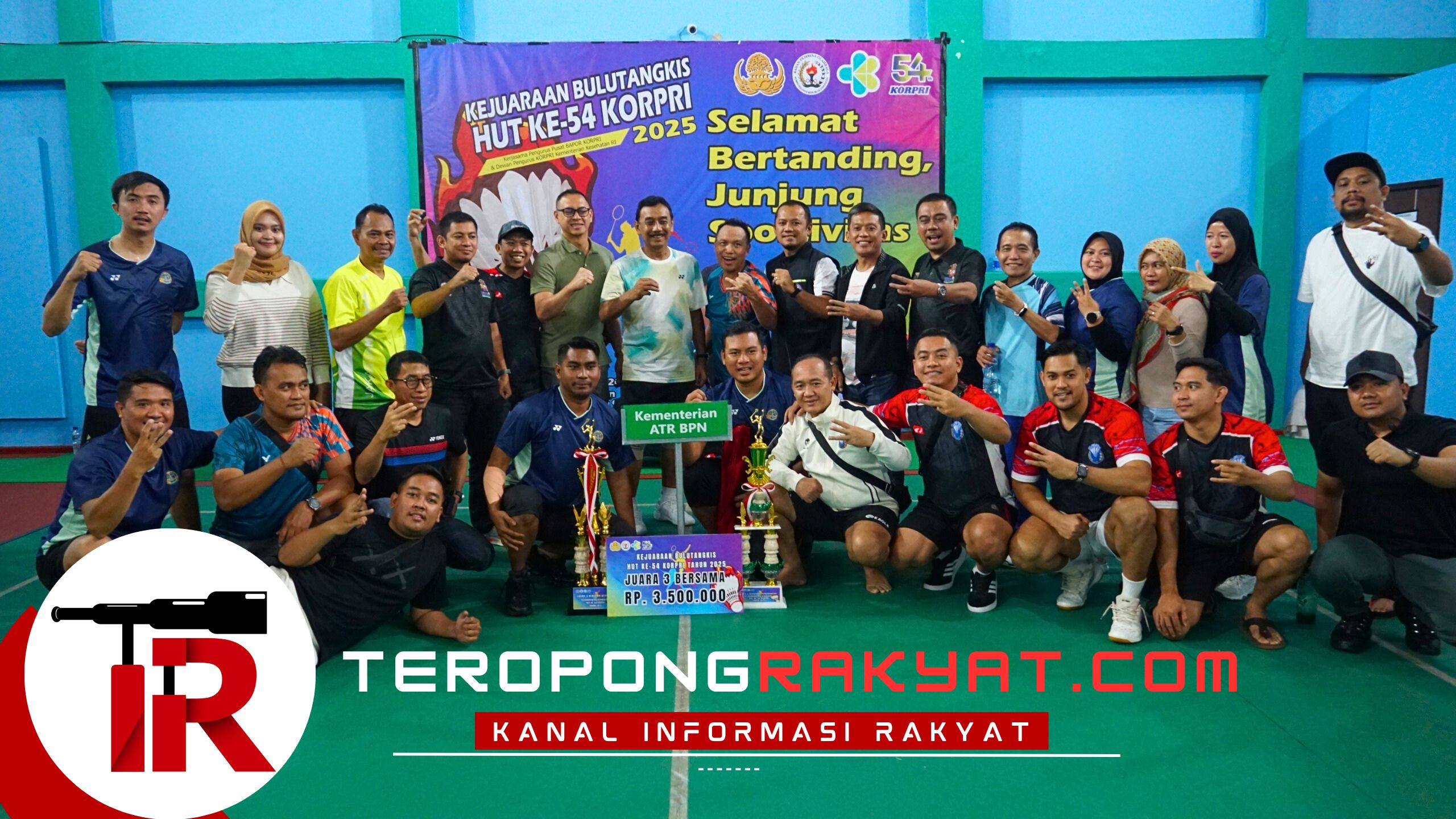 Ikuti Kejuaraan Bulutangkis HUT ke-54 KORPRI, Kementerian ATR/BPN Melaju ke Semifinal