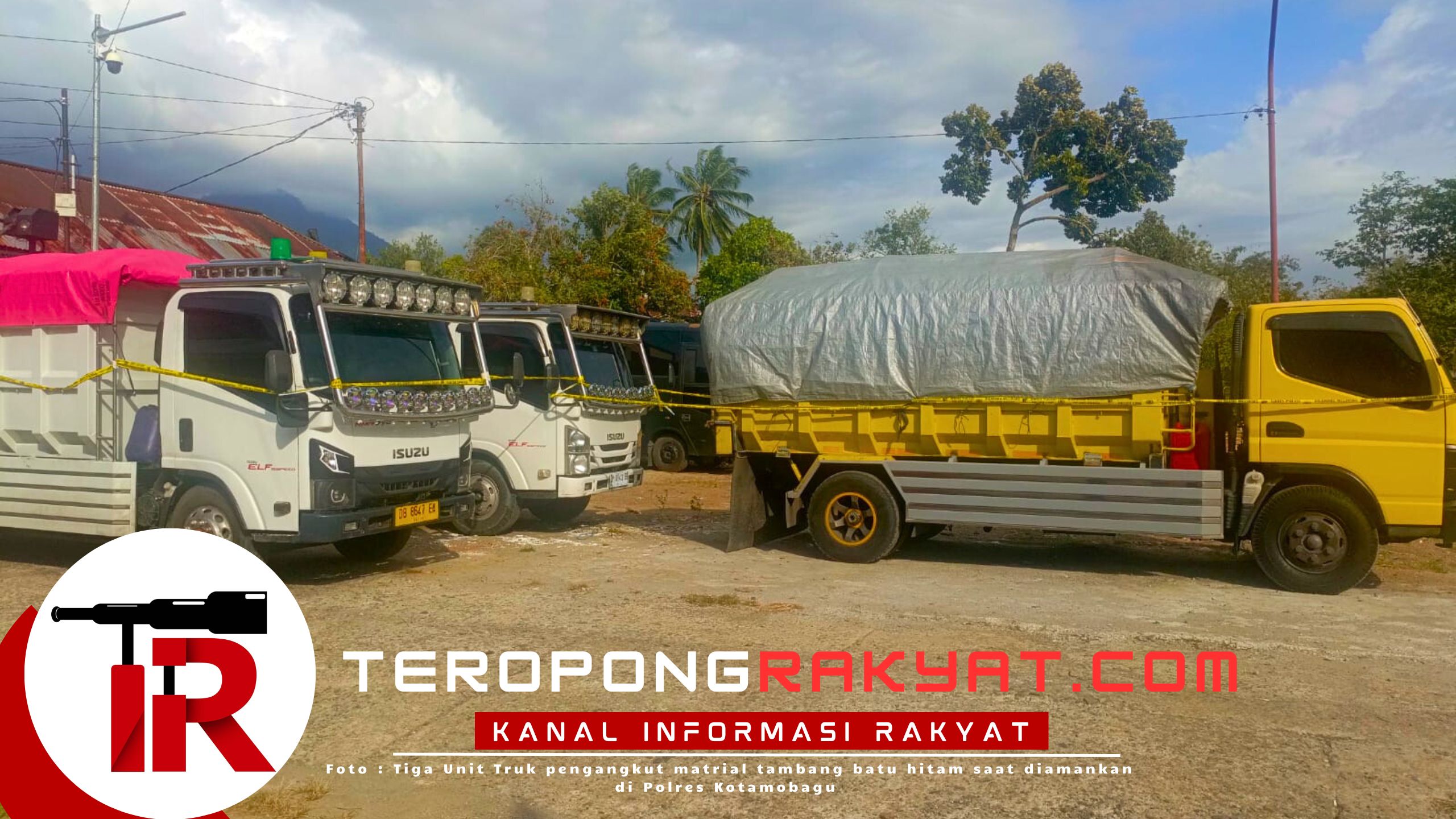 Polda Sulut Sikat Dugaan Tambang Ilegal di Jalur Bolsel, Tiga Truk Bermuatan Mineral Batu Hitam Disita