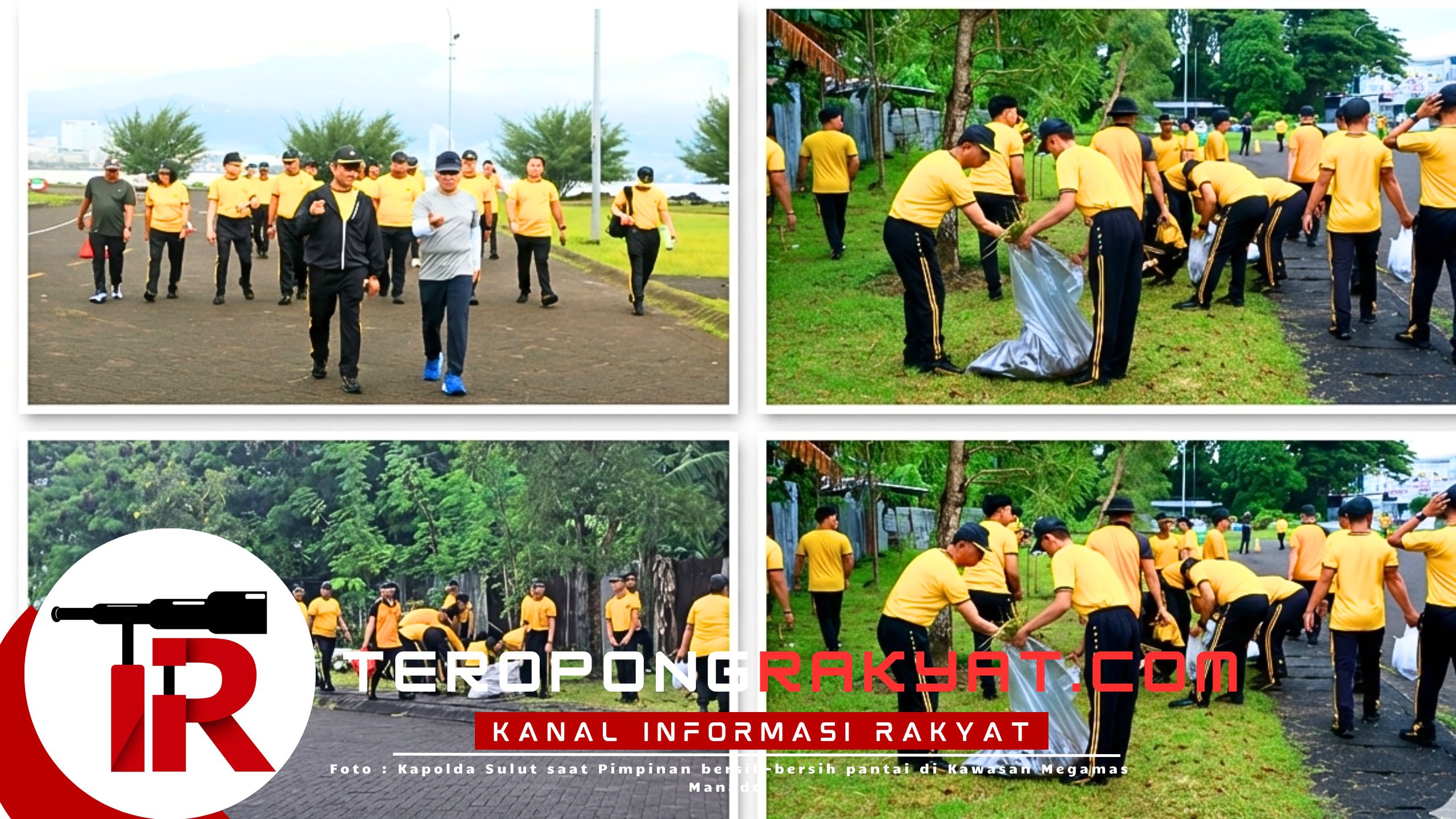 Kapolda Sulut Pimpinan Langsung Bersih-Bersih Pantai Megamas, Wujud Nyata Dukung Program Indonesia ASRI