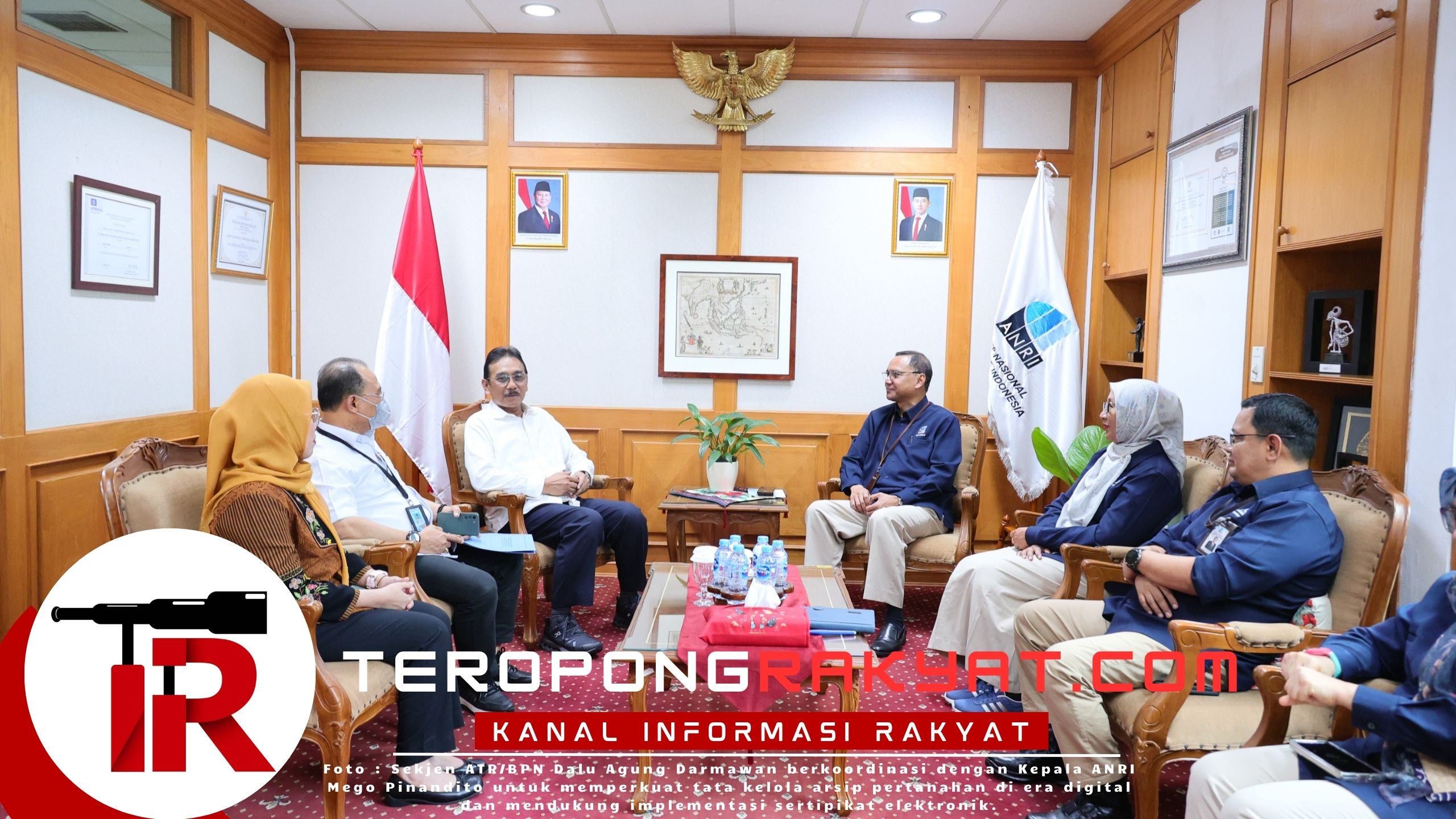 Koordinasi Sekjen ATR/BPN dan Kepala ANRI, Perkuat Tata Kelola Arsip Pertanahan di Era Digital