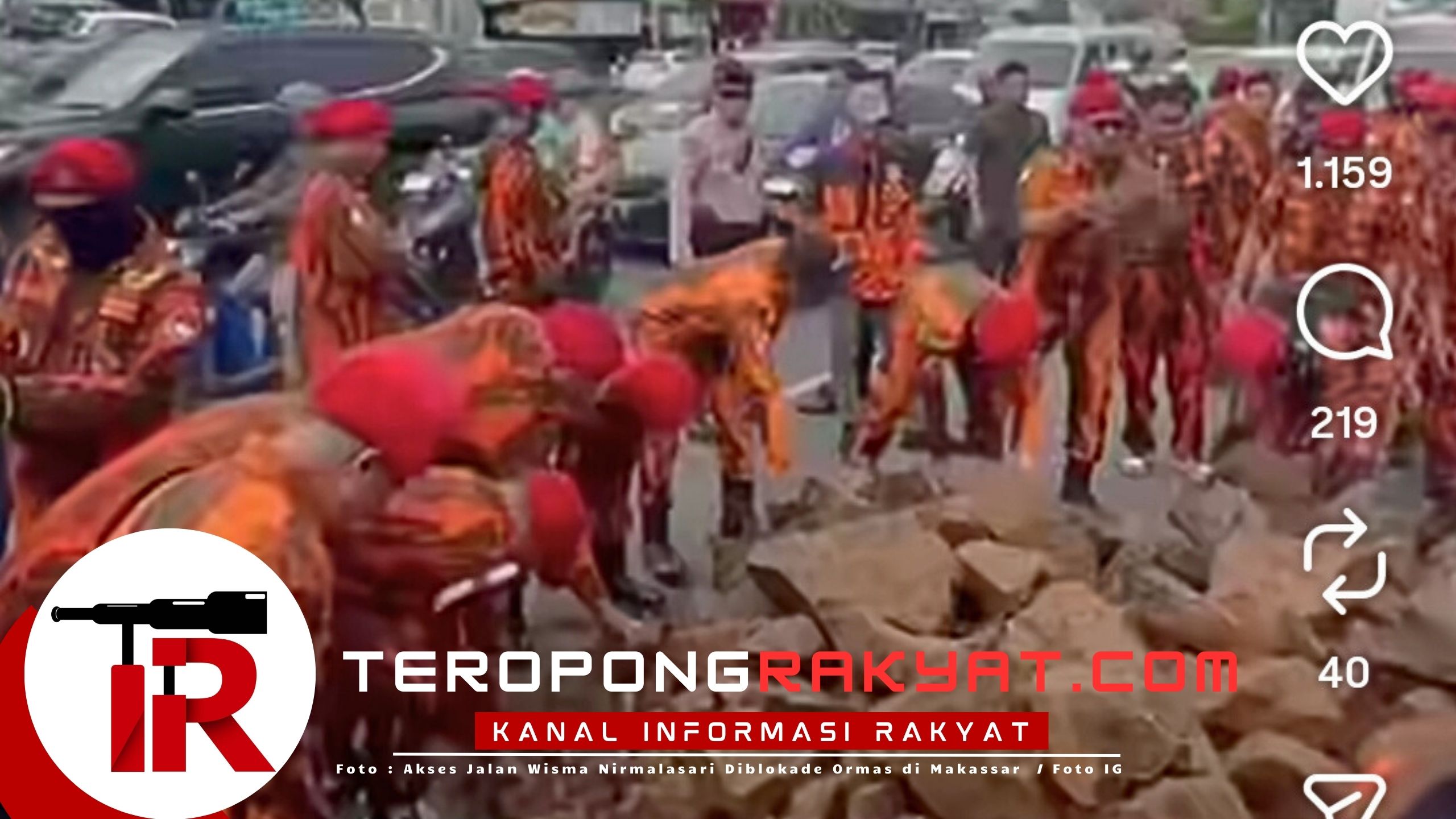 Akses Jalan Wisma Nirmalasari Diblokade Ormas di Makassar