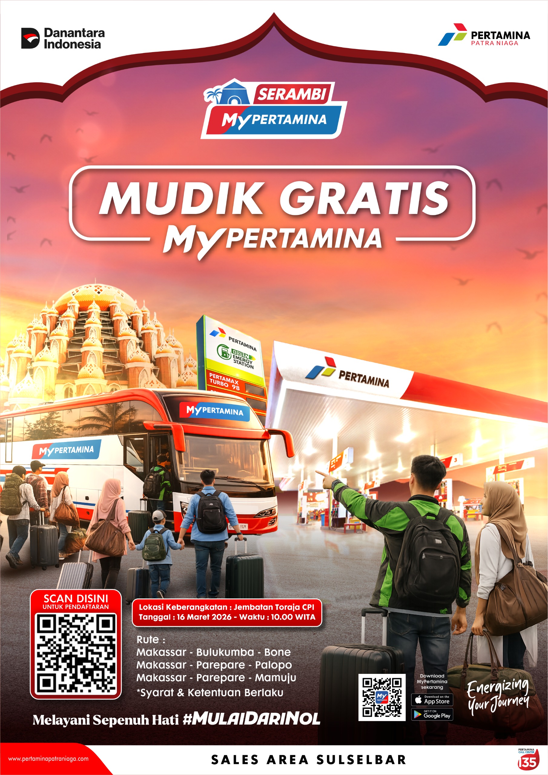Mudik Gratis MyPertamina Hadir untuk Warga Sulawesi Selatan