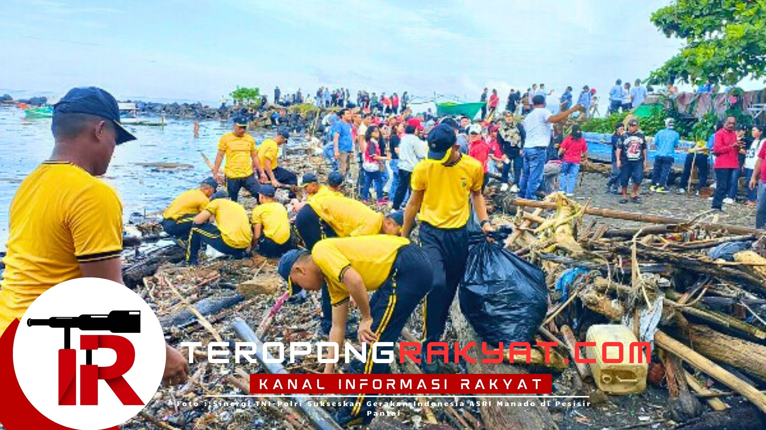 Sinergi TNI-Polri Sukseskan Gerakan Indonesia ASRI di Pesisir Pantai Manado