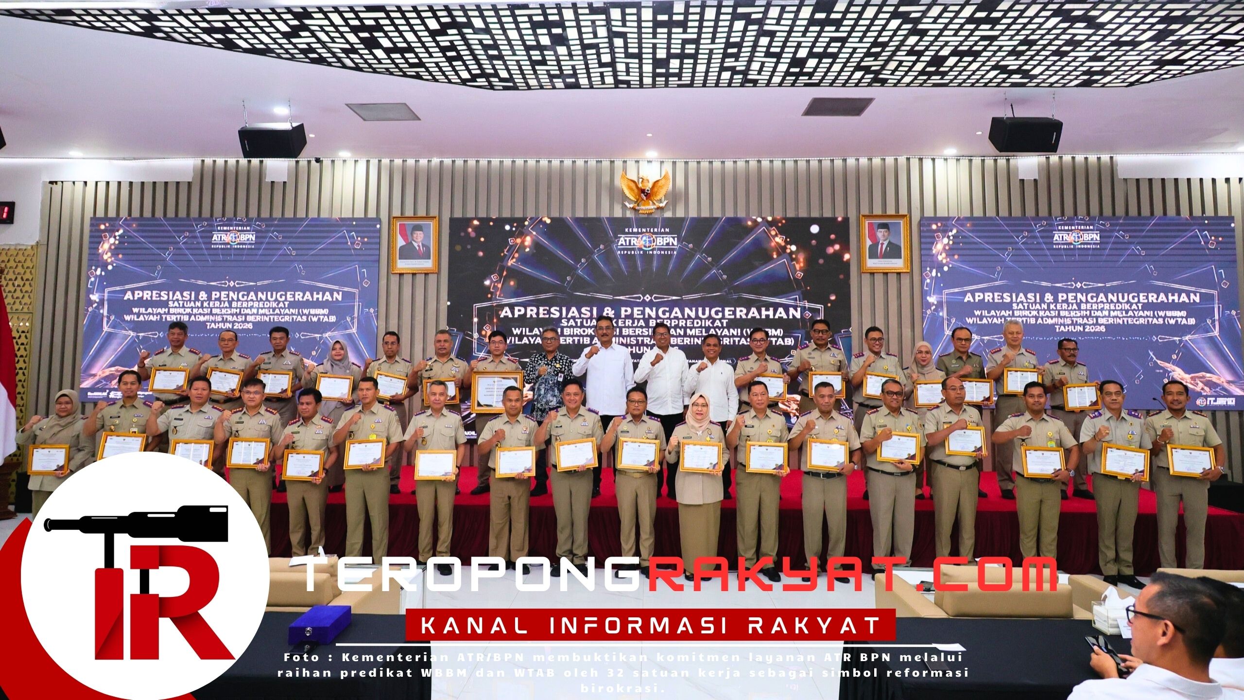 Komitmen Layanan ATR BPN Raih Predikat WBBM dan WTAB