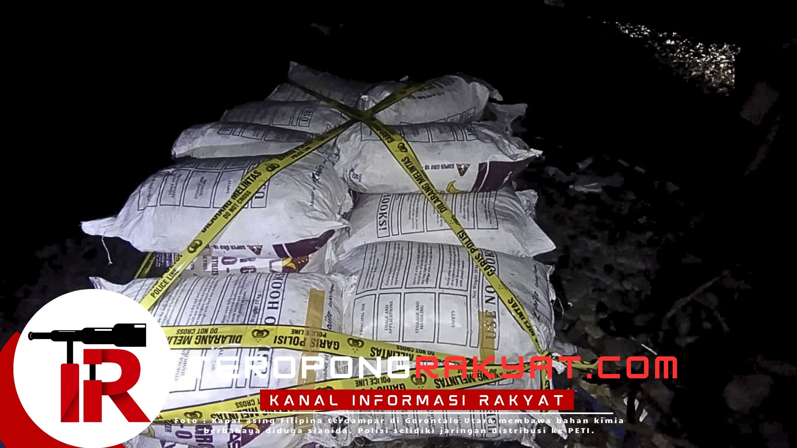 Kapal Asing Filipina Bawa Bahan Kimia Berbahaya Terdampar di Gorontalo Utara, Diduga Sianida untuk PETI