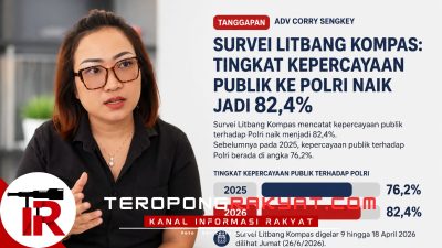 Kepercayaan Publik terhadap Polri Tembus 82,4 Persen, Advokat Corry Sengkey Beri Apresiasi 